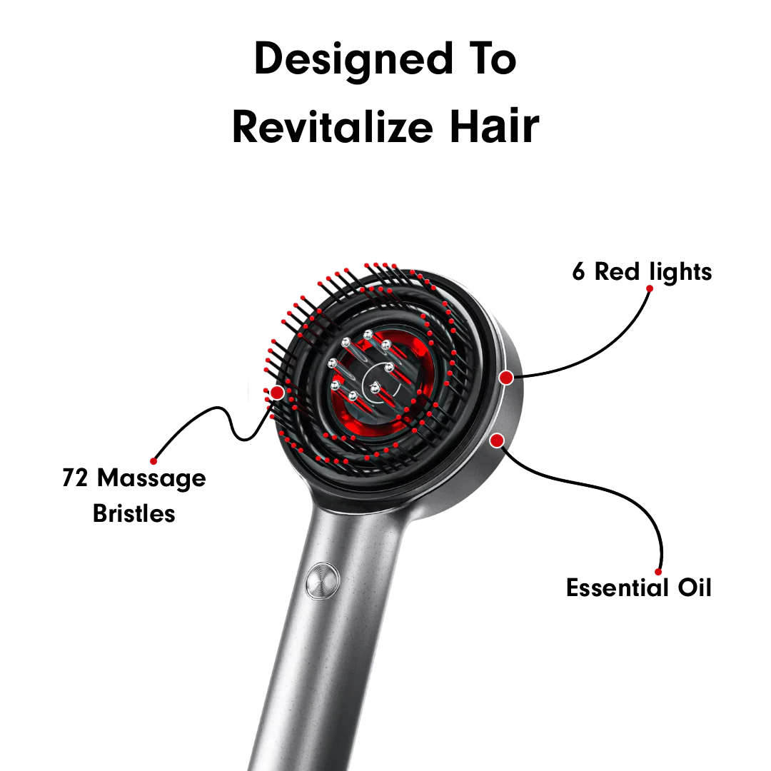 The PulyZen Hair Growth Brush Red Light Therapy