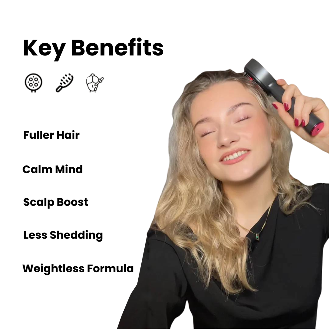 The PulyZen Hair Growth Brush Red Light Therapy