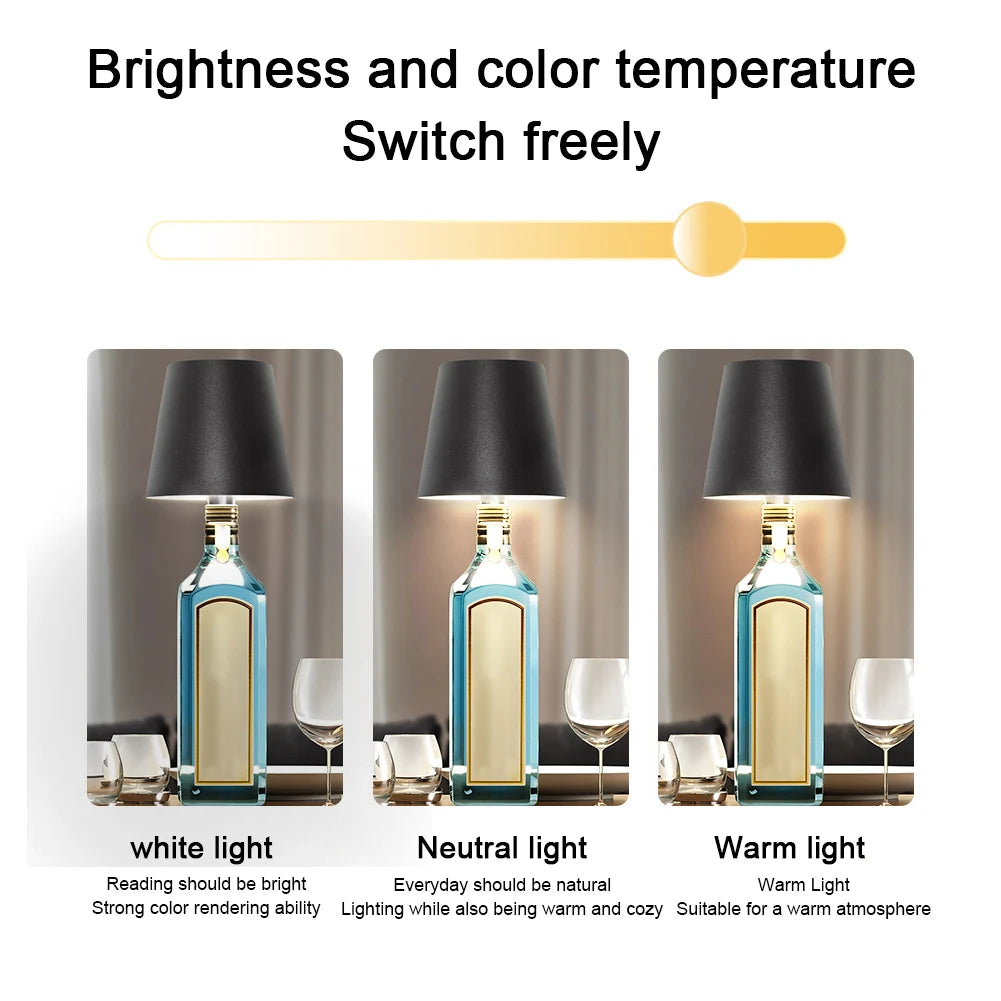 Metal Dimmable Bottle LED Lamp